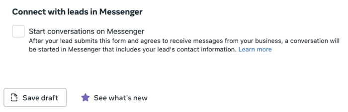 Connect with leads in Messenger